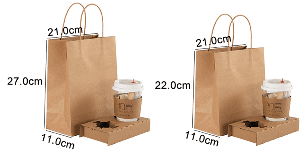 two paper cups paper bags